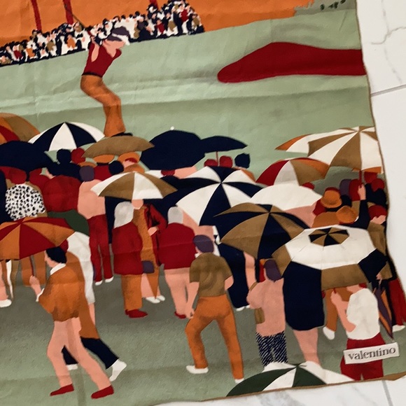 Valentino Large Golf tournament scarf 🧣 silk - Picture 5 of 6